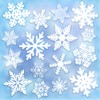 Whaline 32Pcs White Snowflake Thick Gel Clings Christmas Winter Window