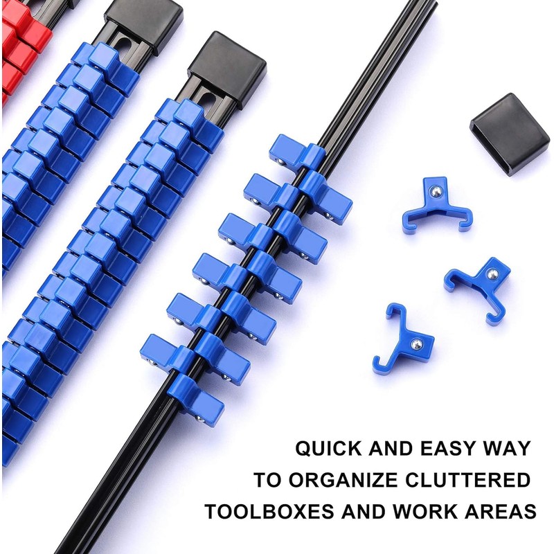 Autojack Socket Organizer Set, 6 Piece Sockets Rails, Secure Spring