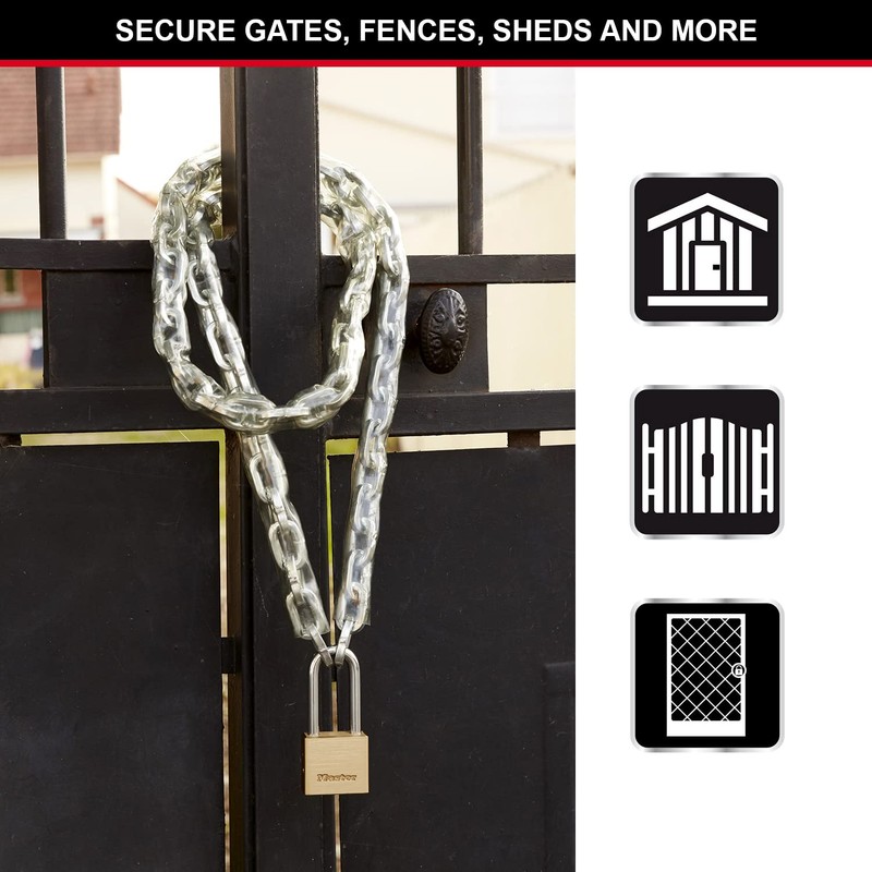 Master Lock Long Shackle 576EURDLH Thick Brass Body Padlock with