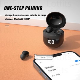 WINRI Tiny Invisible Earbuds Tiniest Wireless Bluetooth Low Power Micro Mini Earbuds Close to Skin Colour Headphones Hidden for Work Adecuado para conductos auditivos pequeños (Negro)
