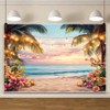 Leowefowa 10x8ft Hawaiian Beach Backdrop Summer Ocean Sunset Seaside Scenery