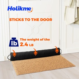 Holikme Holikme Weighted Door Draft Stopper 36inch, Heavy Duty Under Door Draft Blocker Bottom Door Seal Noise and Air, Door Guard Saving Energy, Black