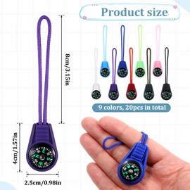 Mini Compass, Button Compass Small Multi-Color Outdoor Camping Hiking Pocket Compasses Paracord Hiking Survival Small Compasses