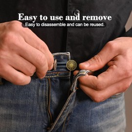 FXHDC-M 6pcs Button Extenders for Jeans Strong Pants Button Extender Waist Expanders for Women Men Trousers, No Sewing Instant Waistband Extension 1-1.8 Inch