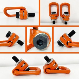 2 Pcs Eye Bolt M16 x24 Max Load 1.5 Tons Metric Thread Universal Swivel Hoist Rings 360°Rotation Made of Alloy Steel, Tensile Strength > 1080MPa