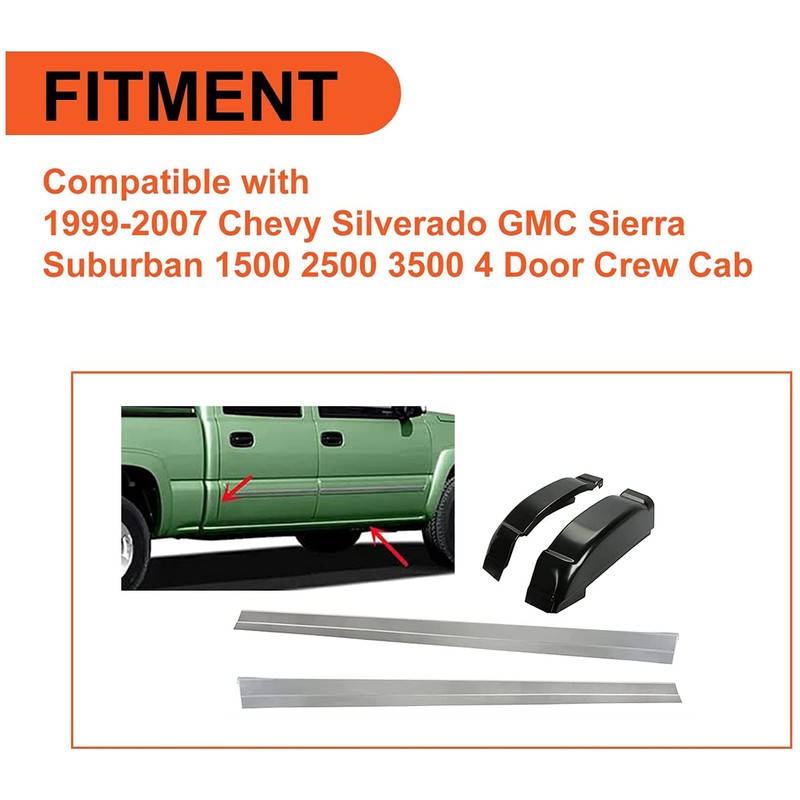ECOTRIC Outer Rocker Panels & Cab Corners Compatible with 1999-2007