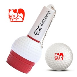 EZBallStamp - Sello de pelota de golf, gato sentado rojo