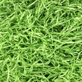 QLINLEAF 1LB Easter Green Grass Raffia Grass Large Pack Green Recyclable Shred Paper for Easter Gift Basket Filler Easter Party Decoration Wedding Birthday Wrapping Basket Filling