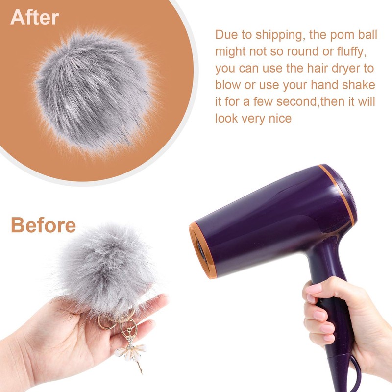 12 Pieces Faux Fox Fur Fluffy Pompom Ball with Removable