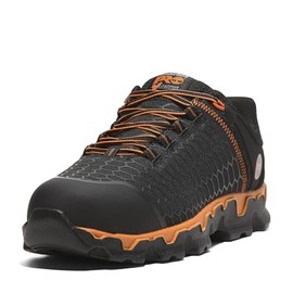 Timberland PRO Men's Powertrain Sport Alloy Safety Toe Industrial Athletic Work Shoe, Black/Orange-2024 New, 9.5 W