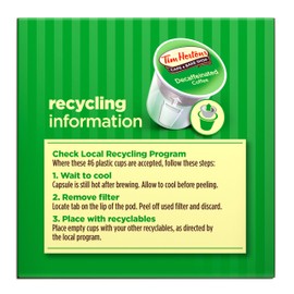 Tim Horton's Single Serve Coffee Cups, Decaffeinated, 72 Count - Packaging May Vary