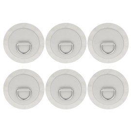 PATIKIL 4.3" Paddle Board D Rings, 6 Pcs Stainless Steel D-Ring PVC Patch Pad No Glue Include for Raft Kayak Inflatable Boat Surfboard, Gray