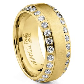 Metal Masters CO. Men's Titanium Wedding Band Ring 8MM Brushed Finish Rose Goldtone Black Silvertone