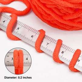 INNDUN Blanket Yarn 100g/3.5oz - Orange Chenille Yarn 6 Super Bulky - 72 Yards - Knitting, Crocheting & Crafts Chunky Yarn
