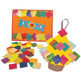 Springboard Pre-Cut Coloured Glitter Jumbo Mosaic Squares - 2.5 x 2.5 cm (Pack of 2000)