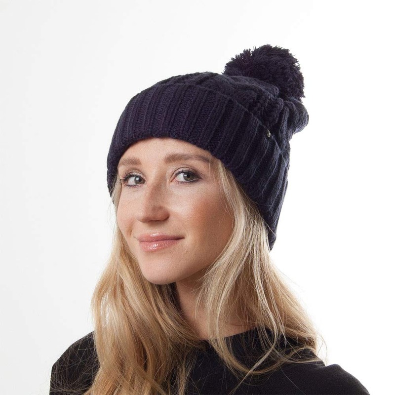 Jaxon & James Cable Knit Bobble Hat - Navy Blue