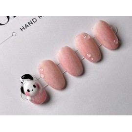 ⭐️ [Dog’s Peach Garden] Peach Nail Tips ⭐️ - Long Square / ⭐️ [멍멍이의 복숭아 정원] 복숭아 네일팁 ⭐️ - 롱스퀘어