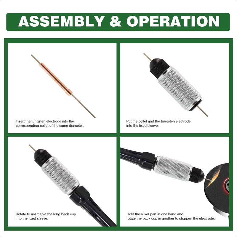 TIG Welding Tungsten Gripper Holder Set TIG Collet Long Back