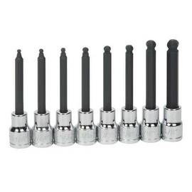 Ball Hex Long Bit Socket Set, 3/8" D, 8pcs, Mfr: 31947-A