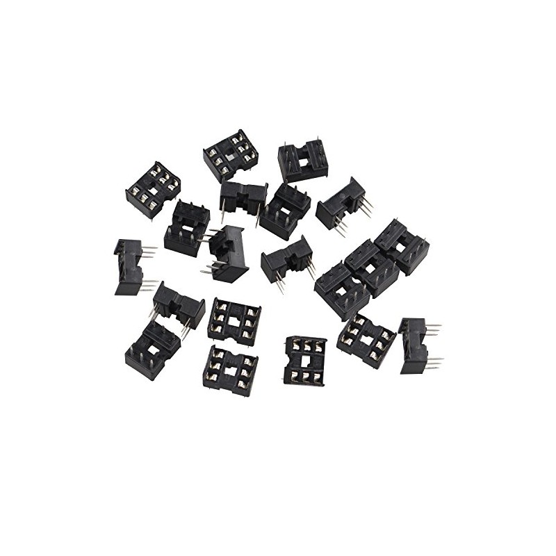Futheda 20pcs 6 Pin 2.54mm Pitch Dip/Dil IC Sockets Soldering