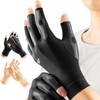 WHCOOL Arthritis Compression Gloves with Finger Support, deep black, L