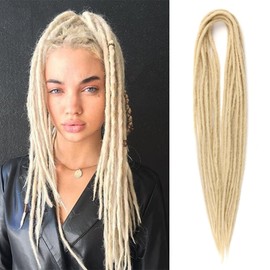 Synthetic Boho Box Double Ended Dreadlock Extensions with Boho Box Braid 24inch 10strand Thin DE Dreadlock Extensions (613, Double Ended 30Strands)