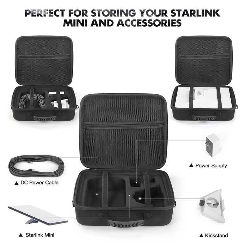 MRINCA Starlink Mini Case, Waterproof Hard Shell EVA Travel Carrying