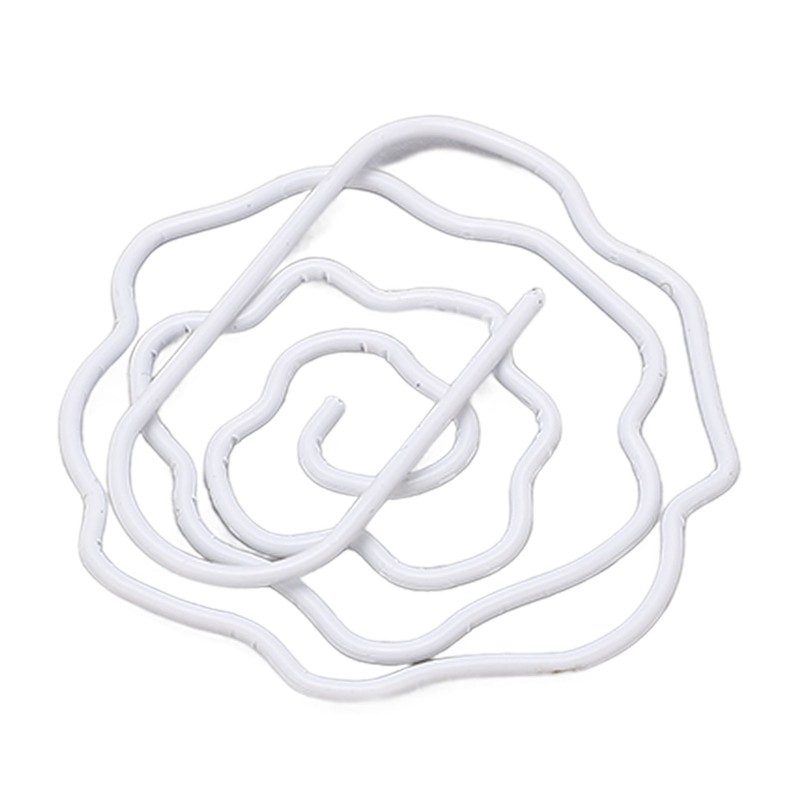 100pcs Rose Shape Paper Clips Increased Slip Resistance Lightweight Metallic