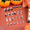 24Pcs 3D Pumpkins Short Square False Nails Halloween Press on