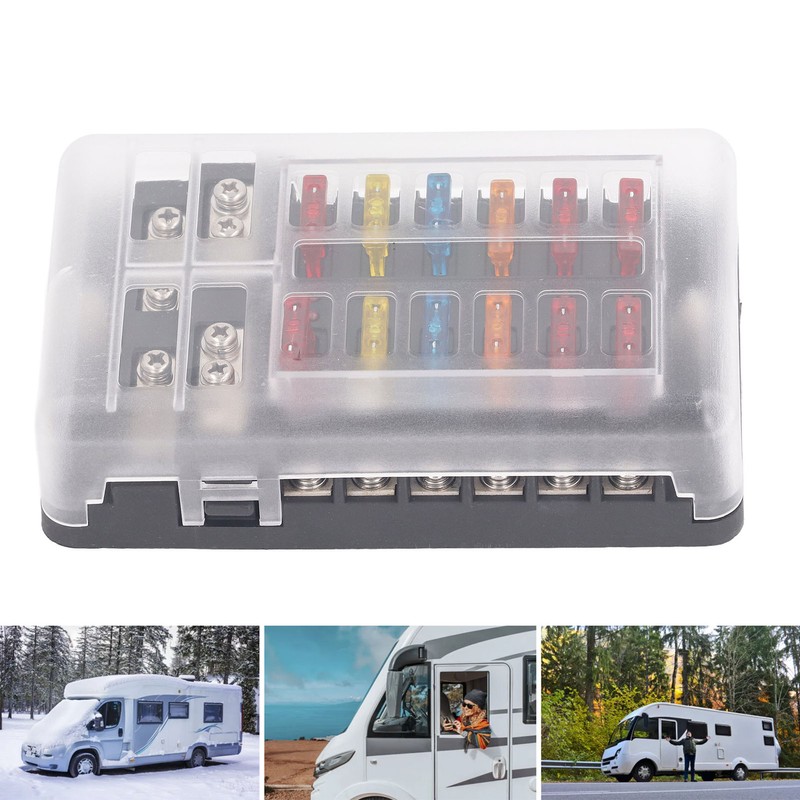 12 Way Fuse Box with LED Indicator DC12‑32V Waterproof Circuit