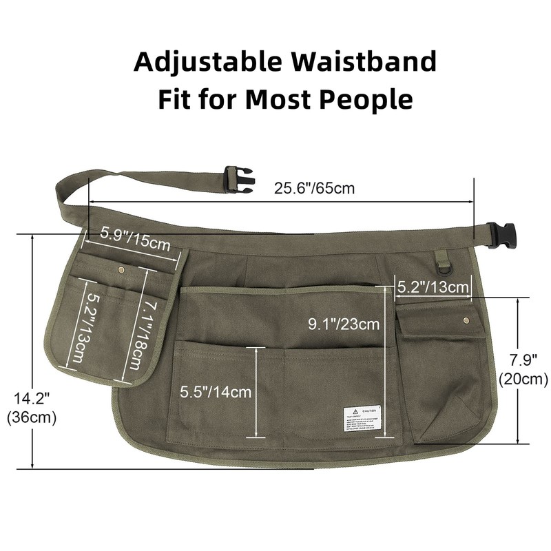 TopTie Canvas 8 Pockets Waist Apron Tool Belt for Chef
