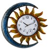 shumi Sun and Moon Outdoor Clock, Decorative Wall Clock for