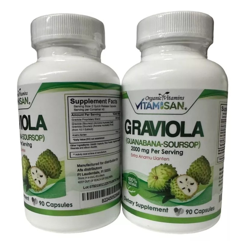 Soursop Graviola Extract 2000 mg – Guanabana Annona Antioxidant Supplement,