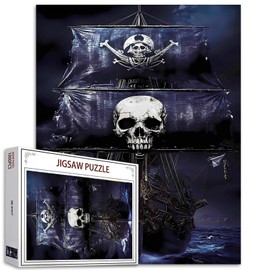 Pirates Sailboats Jigsaw Puzzle 1000 Pieces for Adult Sea Voyage Puzzles for Challenging Family Activity Games DIY Handwork Easy Puzzle Home Wall Decoration Unique Gifts 20x27 Inches