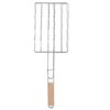 Corn Grilling Basket Stainless Steel Beech Wood Handle Even Heat