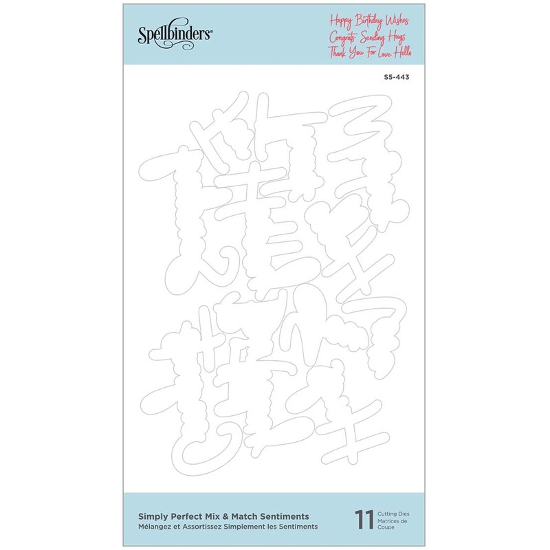 Spellbinders Etched Dies SENTIMENTS, Metal