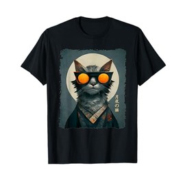 Cat Wearing Kimono Japanese Art Kanji Japanese Cat T-Shirt