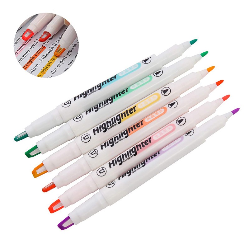 AOMAYLL Highlighter, Double Ended, Visible Highlighters, Wide and Fine Tips,