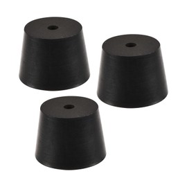 YOKIVE Pack of 3 Rubber Stoppers with Hole Conical Plugs with High Temperature Resistance Protect Hole Ideal for Laboratory Industry (Black, 27 mm to 34 mm)