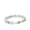 Eternity White Simulated Opal Stackable Ring New .925 Sterling Silver