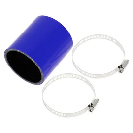X AUTOHAUX 1 Set Straight Coupler Silicone Hose 63mm/2.48" ID 76mm/2.99" Length 0° Car Silicone Hose Coolant Hose W/Clamps 3-Ply 4mm Thick Air Intake/Turbo/Intercooler Piping Tube Blue Black