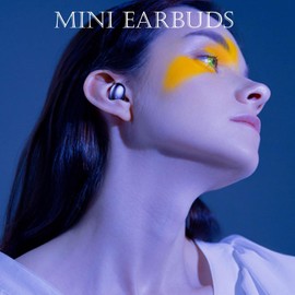 Pink Micro Earbuds for Small Ear Canals Wireless Bluetooth 5.2 Headphones Small Tiny Wireless Earbuds Ear Buds for Small Ears Bluetooth Mini Ear Buds Headset with Microphone for Work