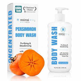Mirai Clinical Body Wash for Old People Smell, Nonenal® Odour Solution | Natural Persimmon and Green Tea Extracts, Renewing, Purifying, Deodorising Body Wash for Women and Men, 9.29 Fl oz