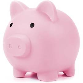 2 Pieces Children's Mini Cute Cartoon Pig Piggy Bank for Storing Coins, Cash etc. (Pink, Blue)