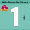 Pack of 4 Plain White bin numbers for Wheelie bins