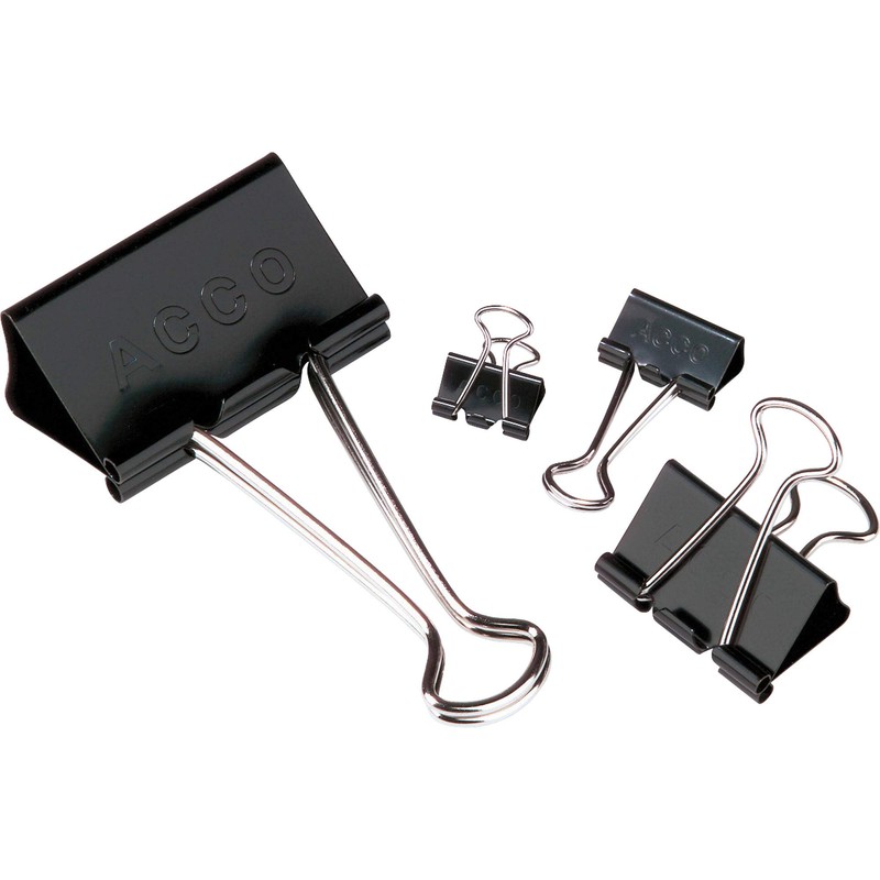 ACCO Binder Clips, Mini, 1 Box, 12 Clips/Box (72010)