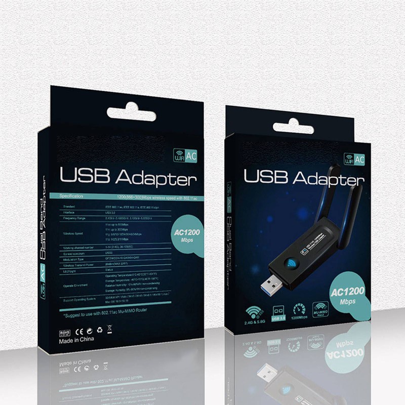 1200M Dual Band WiFi Adapter USB3.0 Interface Plug and Play