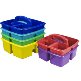 Storex Industries 00940U06C 9.25" x 9.25" x 5.25" Assorted Colors Storex Small Caddy, Multicolor