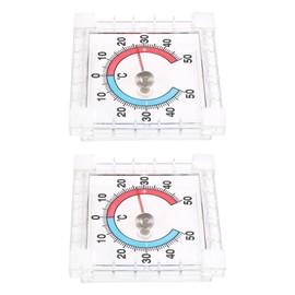 Be In Your Mind Pack of 2 Analogue Thermometer for Conservatory, Outdoor Thermometer for Sticking, Window and Door Thermometer for Room, Greenhouse, Garage, Garden
