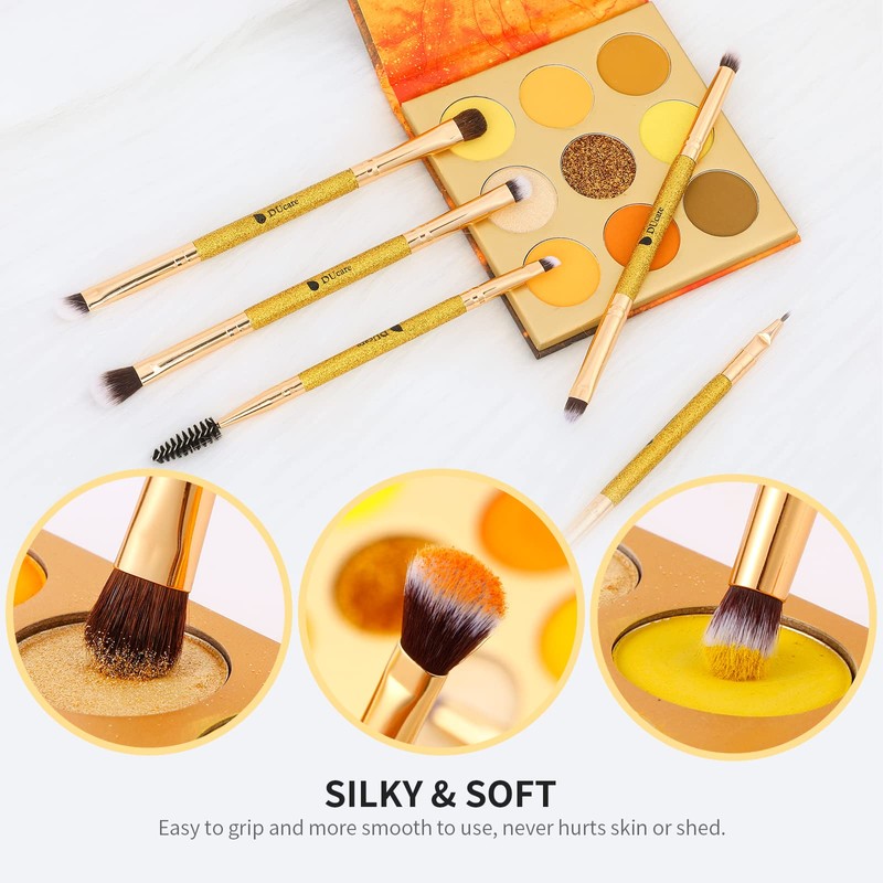 DUcare Eyeshadow Brush Set Duo End Eye Makeup Brush Golden